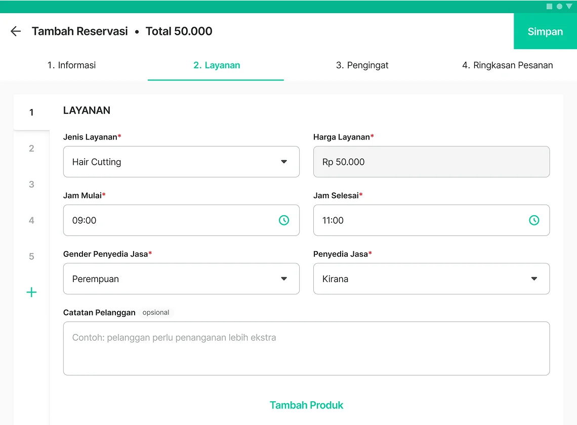 Pengelolaan Status Reservasi