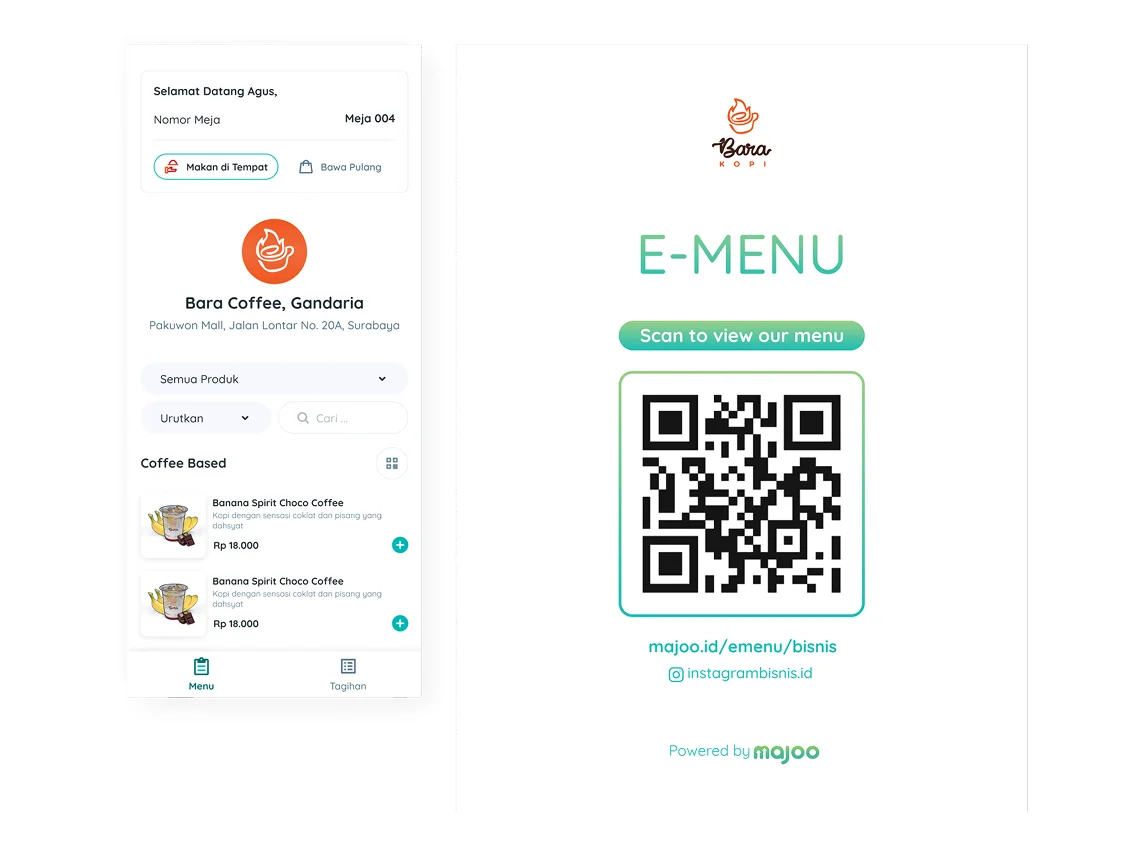 Menu Online dengan QR Code