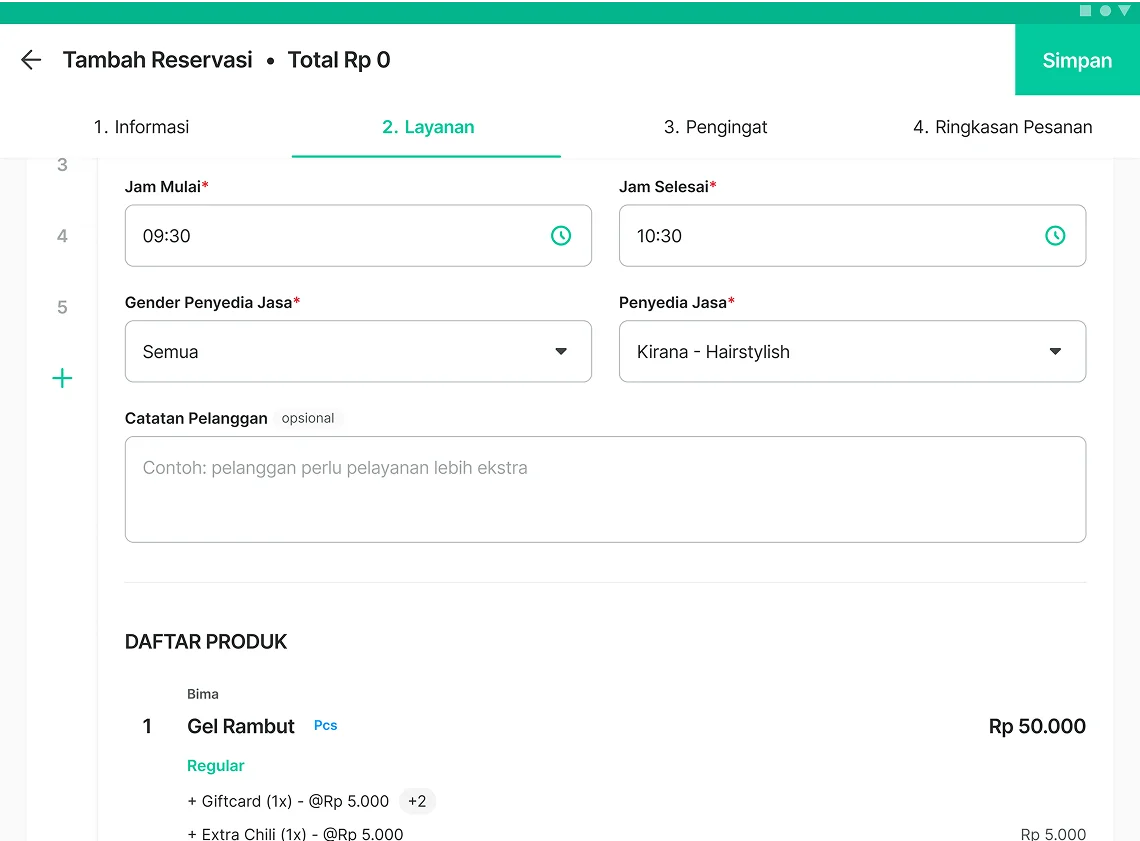 Paket Bundling di POS Mode Reservasi