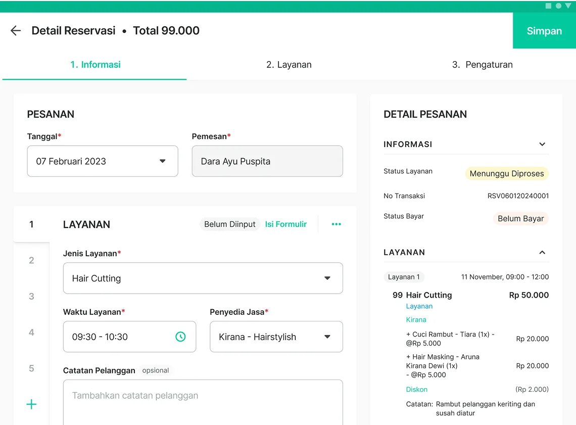 Riwayat Reservasi